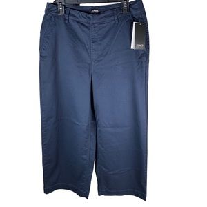 Jones New York Navy Wide Leg Chino Sz 10